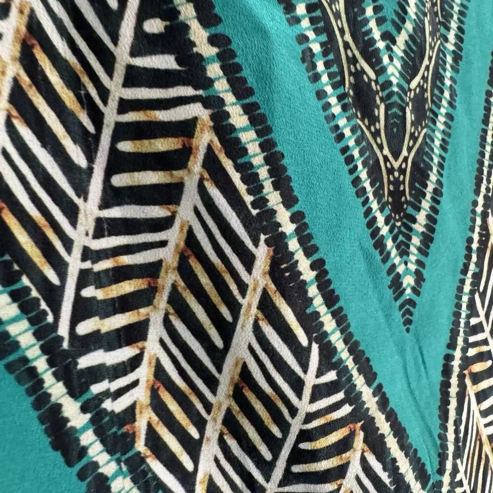 ViX Paula Hermanny 100% Silk Blue Turquoise Coverup Boho Euro Vacation Swim Sz S